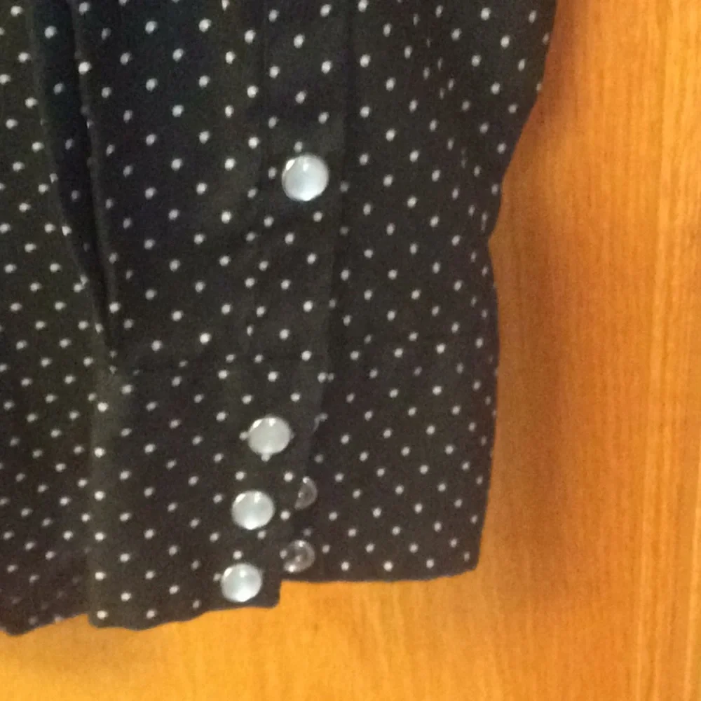 Black Pin Dot Western Shirt Size L - 34 - Picture 4 of 6